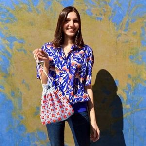 Vintage 1980's Floral Hawaiian Button Up Shirt